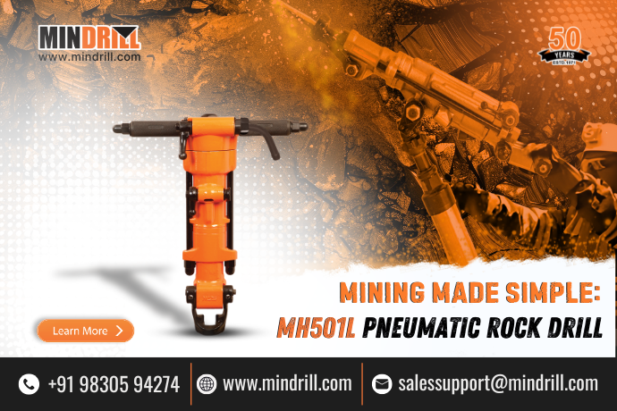 Mindrill MH501L Pneumatic Rock Drill designed for efficient and reliable mining operations